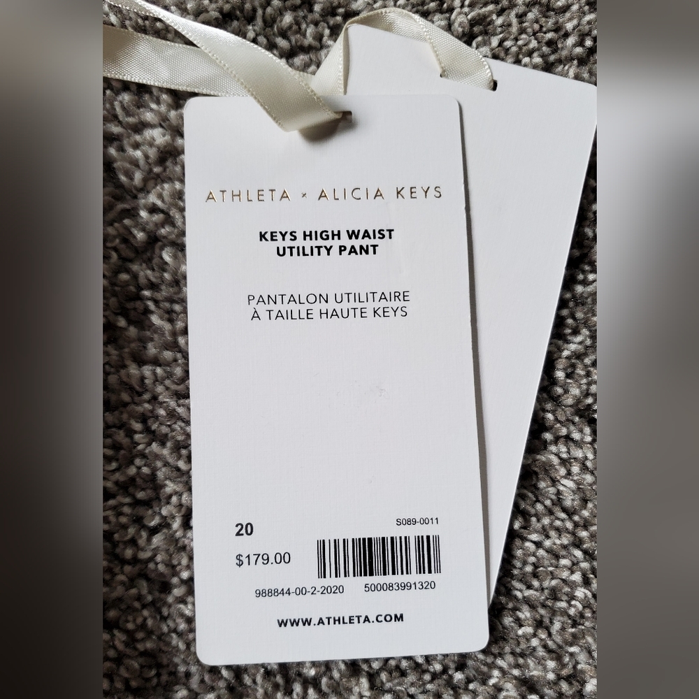 NWT Athleta + Alicia Keys High Waist Utility Pant in Magnolia White - Picture 10 of 11